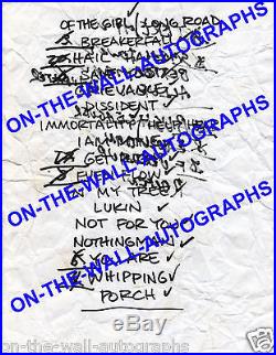PEARL JAM HAND SIGNED FRAMED PHOTO X5 + HAND WRITTEN 2003 SETLIST! RARE With PROOF