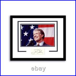 PRESIDENT JIMMY CARTER SIGNED AUTOGRAPH FRAMED 11x14 DISPLAY ACOA PHOTO PIC