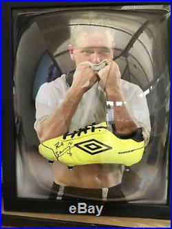 Paul Gazza Gascoigne Signed Framed Domed Football Boot England With COA & Photo