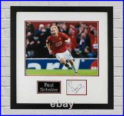 Paul Scholes Signed & FRAMED Photo Mount Display Manchester United AFTAL COA (A)