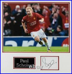 Paul Scholes Signed & FRAMED Photo Mount Display Manchester United AFTAL COA (A)