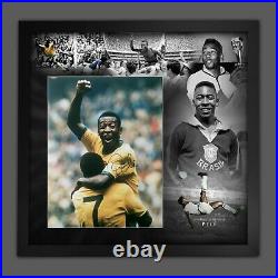 Pele Brazil Signed Football Photograph In A Framed Picture Mount Presentation B