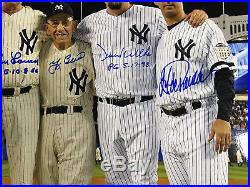 Perfect Game Yankees Signed Framed 16x20 photo Larsen Berra posada 6 auto Coa