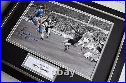 Peter Barnes SIGNED FRAMED Photo Autograph 16x12 display Manchester City COA