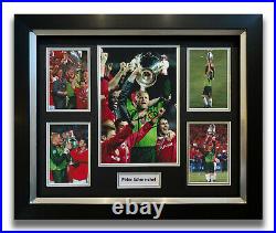 Peter Schmeichel Hand Signed Framed Photo Display Manchester United Autograph