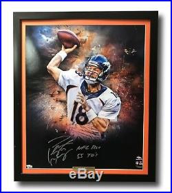 Peyton Manning Signed Broncos 20x24 Framed Photo Inscribed COA Fanatic Autograph