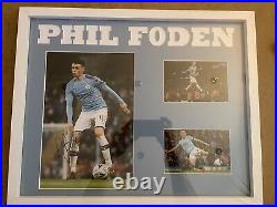 Phil Foden Signed Photo Framed Manchester City Memorabilia