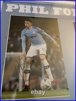 Phil Foden Signed Photo Framed Manchester City Memorabilia