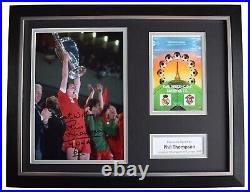 Phil Thompson Signed Autograph 16x12 framed photo display Liverpool Euro Cup 81