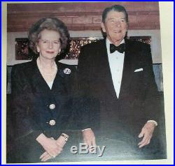 President RONALD REAGAN with MARGARET THATCHER 12 by 15 Framed Photo SIGNED