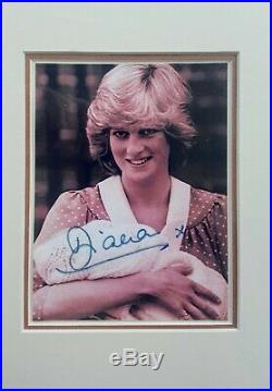 Princess Diana signed photograph framed and matted autographed original Royal