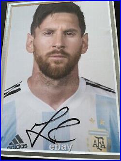 RARE Lionel Messi Signed Photo Display + COA + FRAMED AUTOGRAPH 2022 WORLD CUP