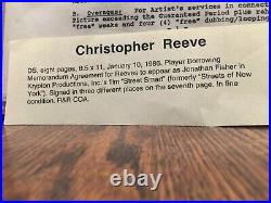 Rare Original 1986 Christopher Reeve Signed Contract Psa/dna Framed Beautiful