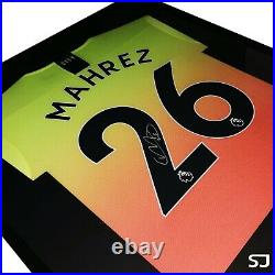Riyad Mahrez Signed Manchester City Shirt Framed COA Photo Autographed Jersey MC