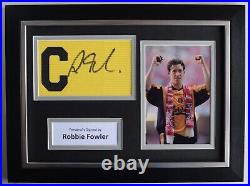 Robbie Fowler Signed Framed Captains Armband A4 photo display Liverpool Football