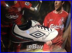 Robbie fowler framed signed boot photo display liverpool FC football gift lfc