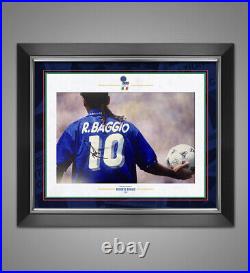 Roberto Baggio Signed & Framed 12X8 Photo Italy 94 Genuine Autograph AFTAL COA