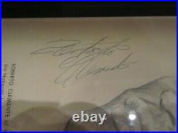 Roberto Clemente Signed Auto Framed Heavy Stock Art Photo JSA Pirates