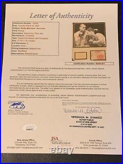Rocky Marciano Vs. Joe Louis Dual Signed Photo Framed JSA LOA Rare Boxing Auto
