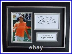 Roger Federer Signed A4 Framed Autograph Photo Display Tennis AFTAL COA