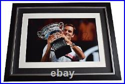 Roger Federer Signed Autograph 16x12 framed photo display Tennis AFTAL COA