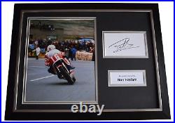 Ron Haslam Signed Framed Photo Autograph 16x12 display Superbikes Racing COA