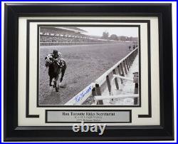 Ron Turcotte Signed Framed 8x10 1973 Belmont Stakes Photo JSA