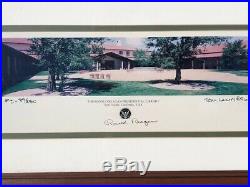 Ronald Reagan Signed Presidential Library Photo Framed