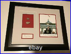 Ronald Reagan signed & Piece of the Berlin Wall custome framed COA