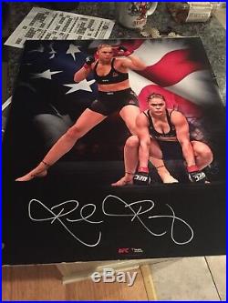 Ronda Rousey Signed 20x24 Photo UFC Champion MMA Fanatics Framed Wmma