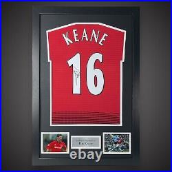 Roy Keane Signed Manchester United Football Shirt In A Picture Frame £249