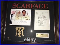 SCARFACE AL PACINO Genuinely Hand-Signed 8x10 Photo Script Collage Frame COA