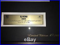 SCARFACE AL PACINO Genuinely Hand-Signed 8x10 Photo Script Collage Frame COA