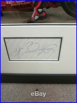 SIGNED JOEY DUNLOP framed and mounted