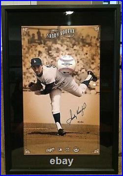 Sandy Koufax Signed Framed Breaking Through Photo Dodgers UDA UpperDeck BAJ63524