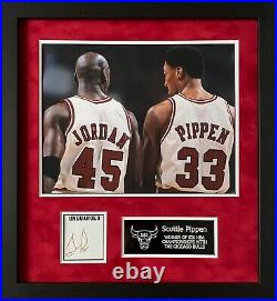 Scottie Pippen Signed Framed Photo Display Nba Chicago Bulls Michael Jordan 1