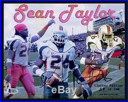 Sean Taylor Autographed Signed Framed 8x10 Photo Miami Hurricanes Beckett A54741