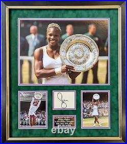 Serena Williams Signed & Framed Photo Mount Display Wimbledon AFTAL COA