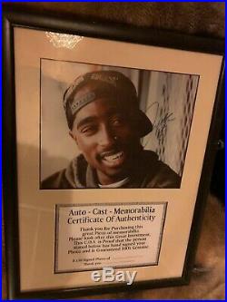Signed 2pac / Tupac photo in frame with COA