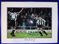 Signed Framed Alan Shearer Les Ferdinand Newcastle United Autograph Photo Proof