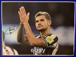 Signed Framed Bruno Guimaraes Newcastle United Autograph Photo Brazil Lyon