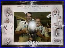 Signed Framed Jonny Wilkinson Martin Johnson England 2003 Rugby World Cup Photo