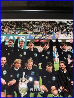 Signed Framed Newcastle 1992 93 Autograph Champions Photo Kelly Peacock Clark