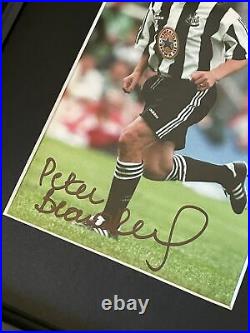 Signed Framed Newcastle Autograph Photo Shearer Keegan Beardsley Macdonald