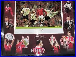 Signed Framed Ryan Giggs Manchester United Autograph Photo Montage Wales