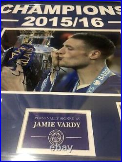 Signed Jamie Vardy Leicester City Framed Photo