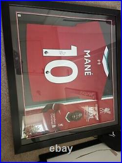 Signed Liverpool Sadio Mane Framed Shirt With Official LFC Club COA