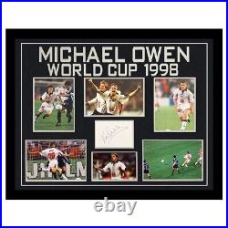 Signed Michael Owen Framed Display Large World Cup 1998 +COA