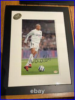 Signed & Professionally Framed Brazil Ronaldo Picture In Real Madrid Shirt WithCOA