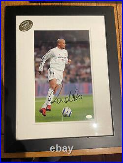 Signed & Professionally Framed Brazil Ronaldo Picture In Real Madrid Shirt WithCOA